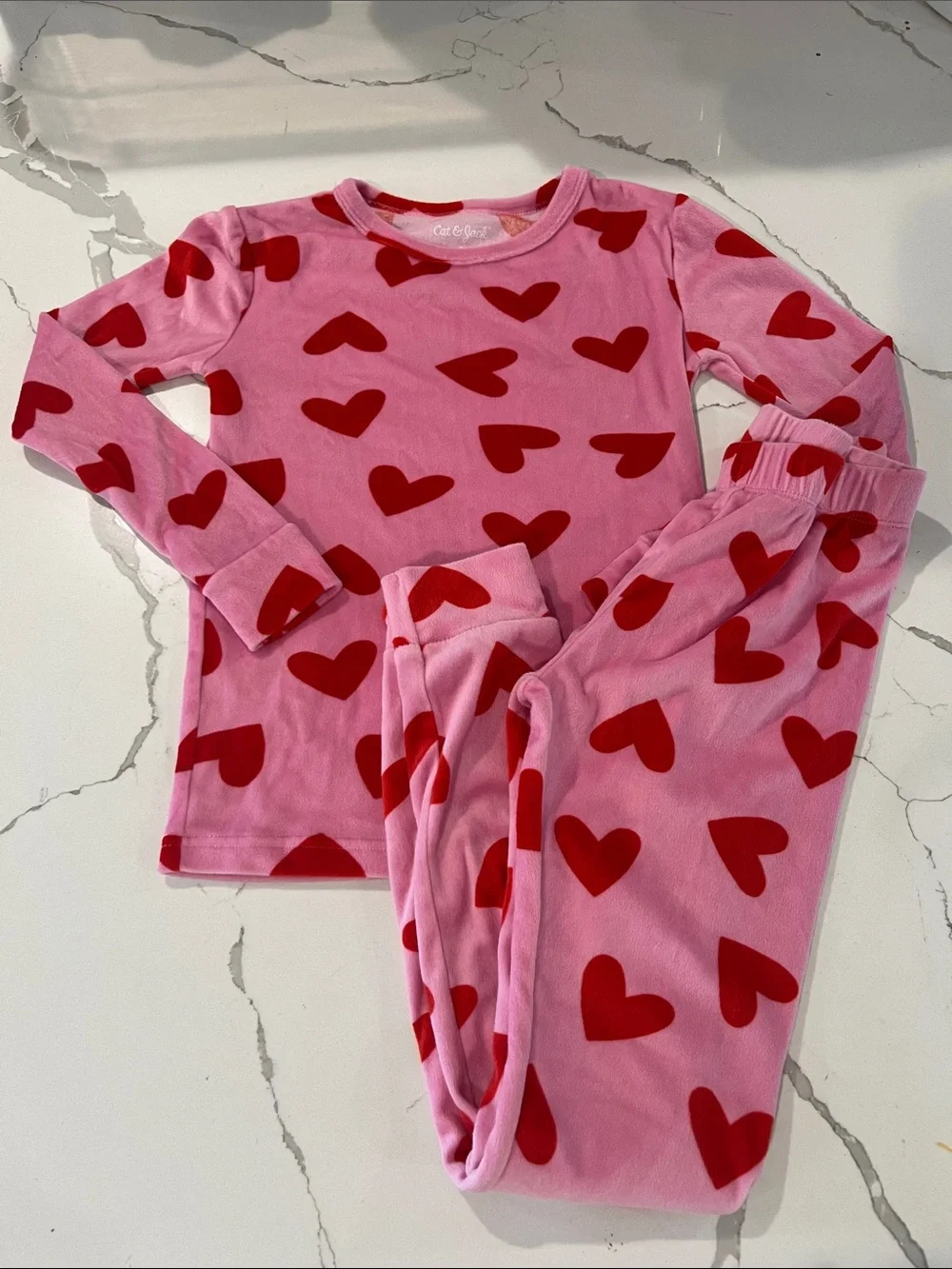 Cat & Jack Girls Heart PJ Set